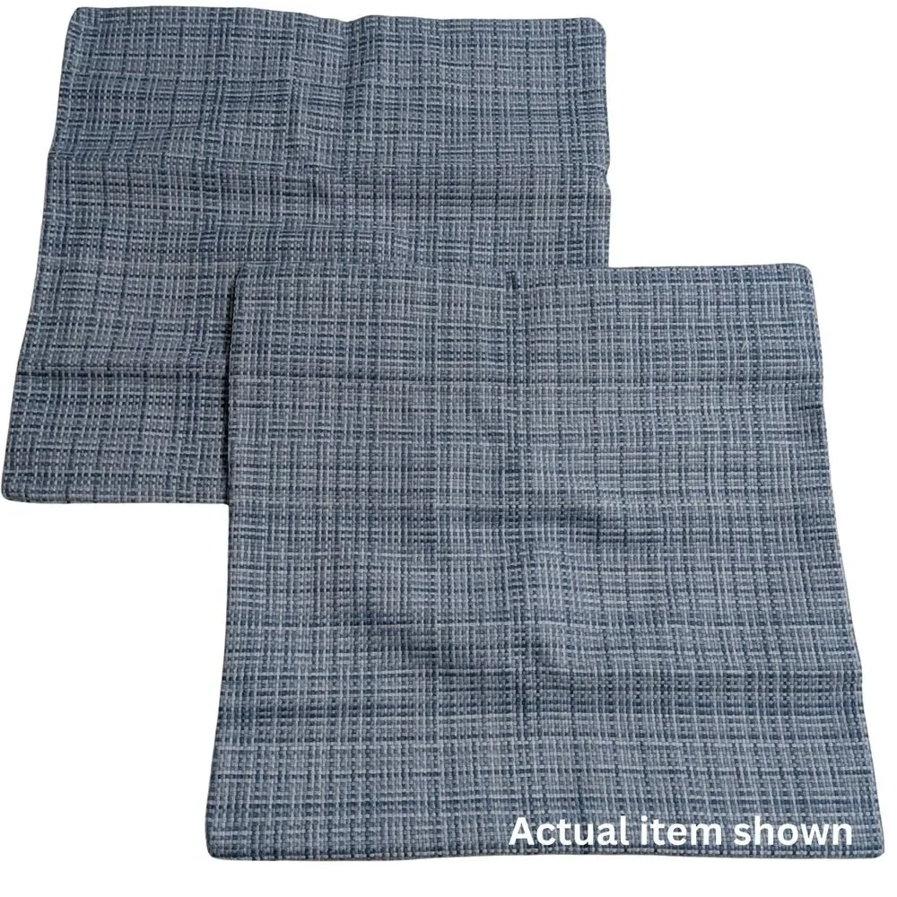 🌊 JELLYMONI Outdoor Waterproof Pillow Covers 2pk Light Blue Farmhouse 18x18 - Picture 5 of 8